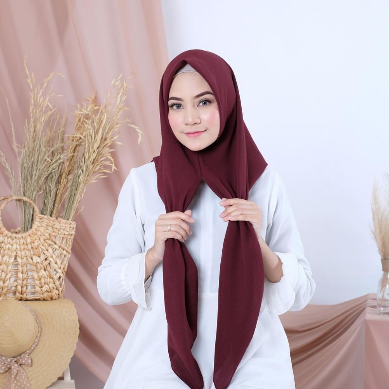 HIJAB/JILBAB/KERUDUNG PASMINA OVAL JERSEY INSTAN TERBARU