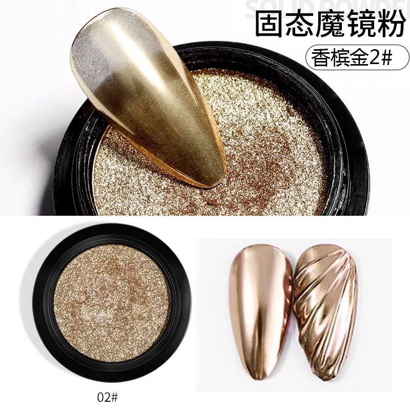 NAIL CHROME POWDER COMPACT JAPAN NAILS STYLE / bubuk chrome gold powder kuku chrome hologram nail
