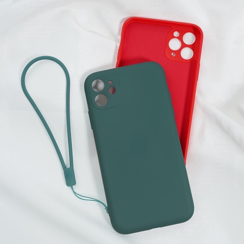 Soft Case Bahan Silikon Dengan Lanyard Warna-Warni Untuk Iphone 11/pro/max