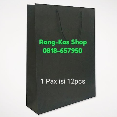

✨ BISA COD ✨ Paper bag HITAM XL karton Duplex Tebal Laminating