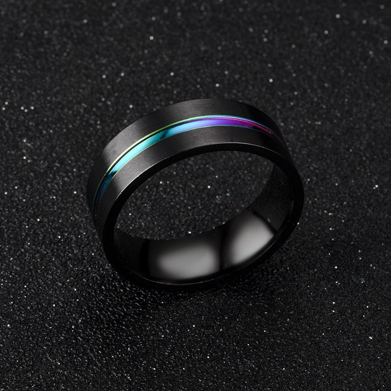 Somen 8 Mm Garis Biru Pria Tungsten Carbide Cincin Pria Pertunangan Pernikahan Cincin Fashion