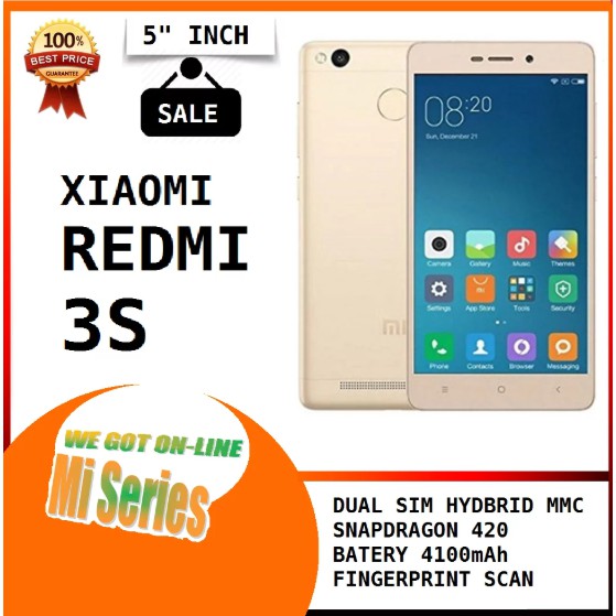 XIAOMI REDMI 3S 16GB RAM 2GB 4G GARANSI