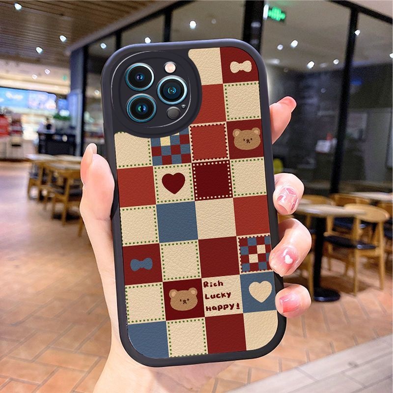 Case Motif Kotak-Kotak Untuk iPhone 12 13 11 Pro Max X Xs Max Xr