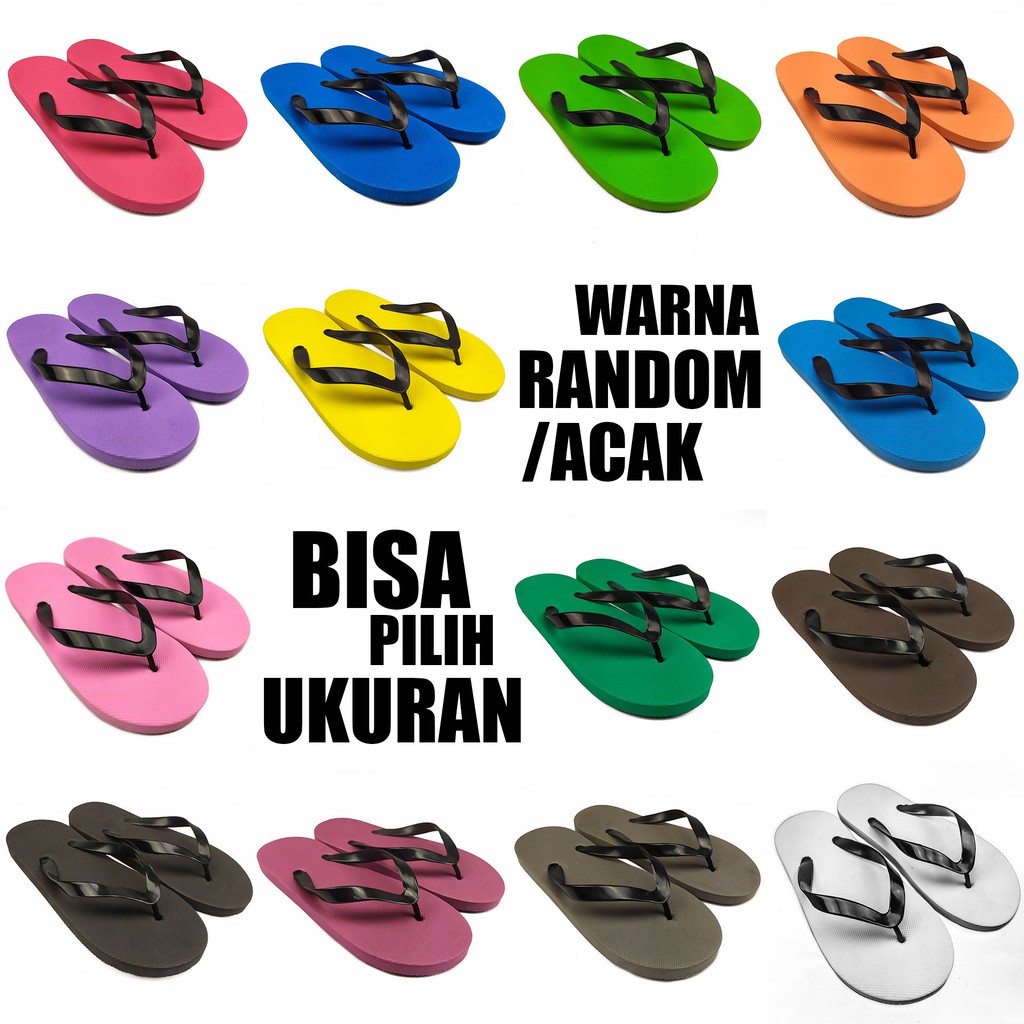 Factory Outlet |  Sandal Jepit Polos Sendal Spon Pria Casual Warna Random Wudhu Wudu Masjid Mesjid
