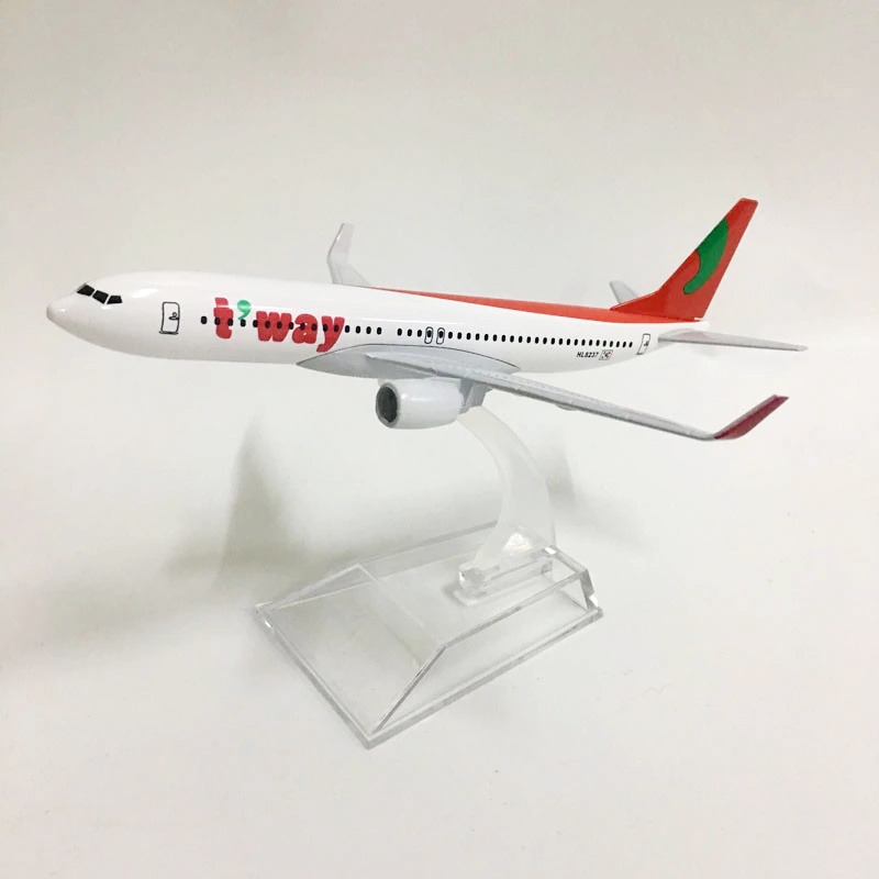 Korea Tway Air Diecast Boeing 737model Pesawat B737 Pesawat Metal Airplane Aviation Hadiah