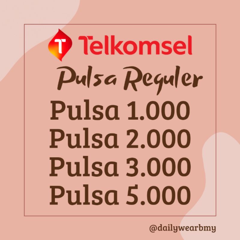 TELKOMSEL PULSA REGULER 1K 2K 3K 5K