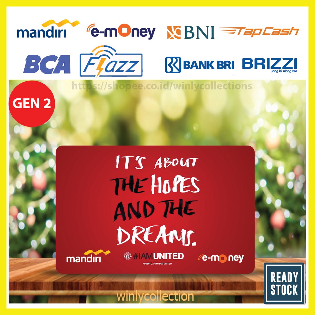 KARTU EMONEY ETOLL MANCHESTER UNITED FC BOLA FLAZZ BCA GEN 2 MANDIRI TAPCASH BNI BRI BRIZZI - 1 SISI