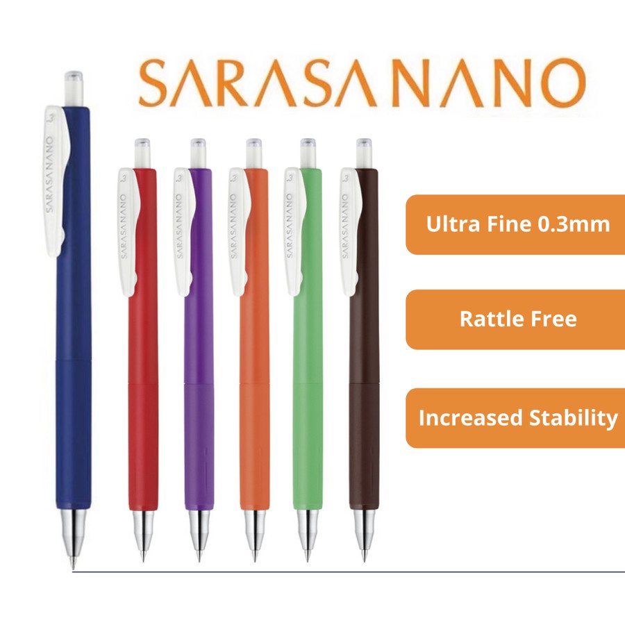 

Zebra Sarasa Nano 0.3mm with Urufuwa Cushion Fine Gel Ink Pen JJH72