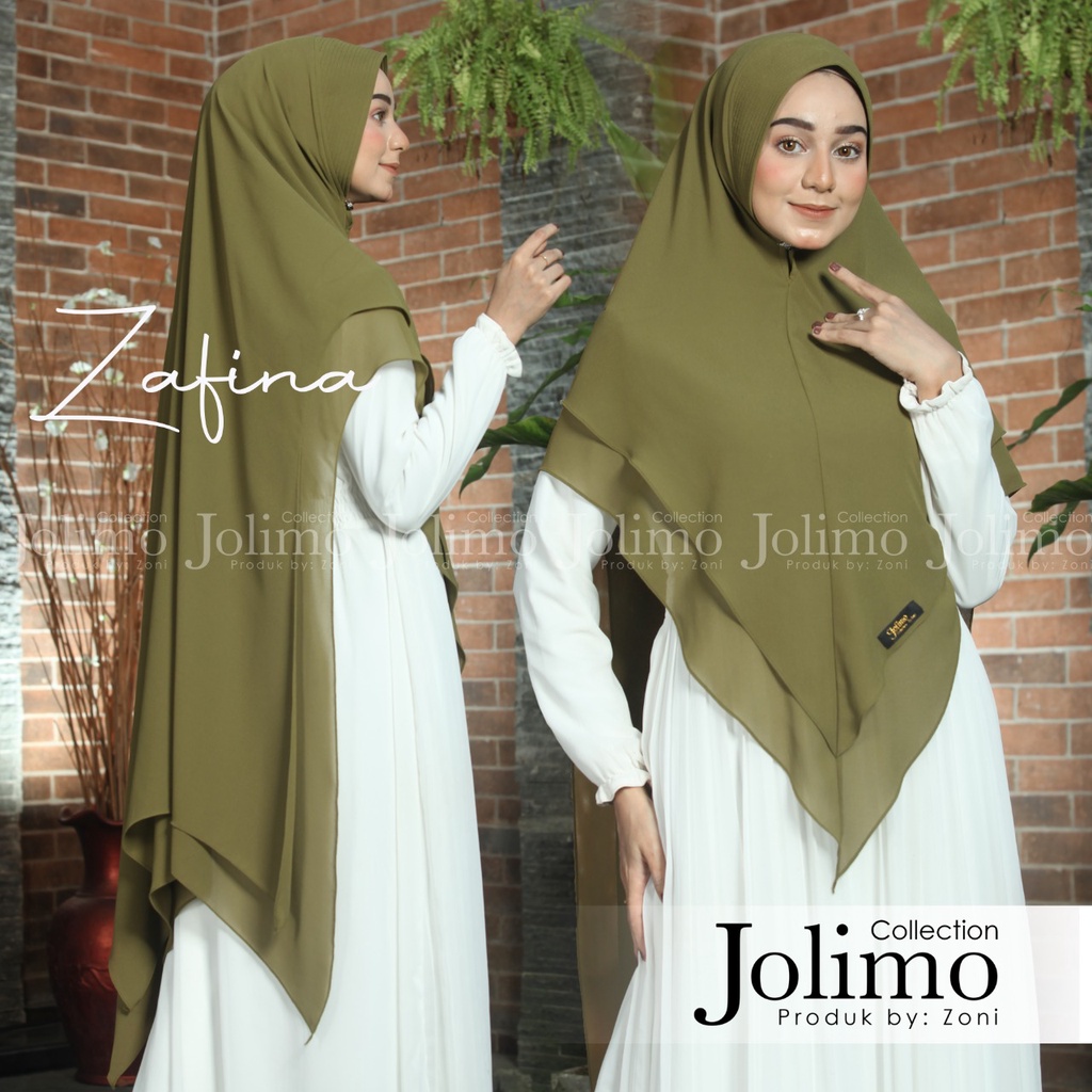 Jilbab Syari Jumbo Ceruti 2 Layer Zafina XL – Hijab Syar’i Premium Pet Antem
