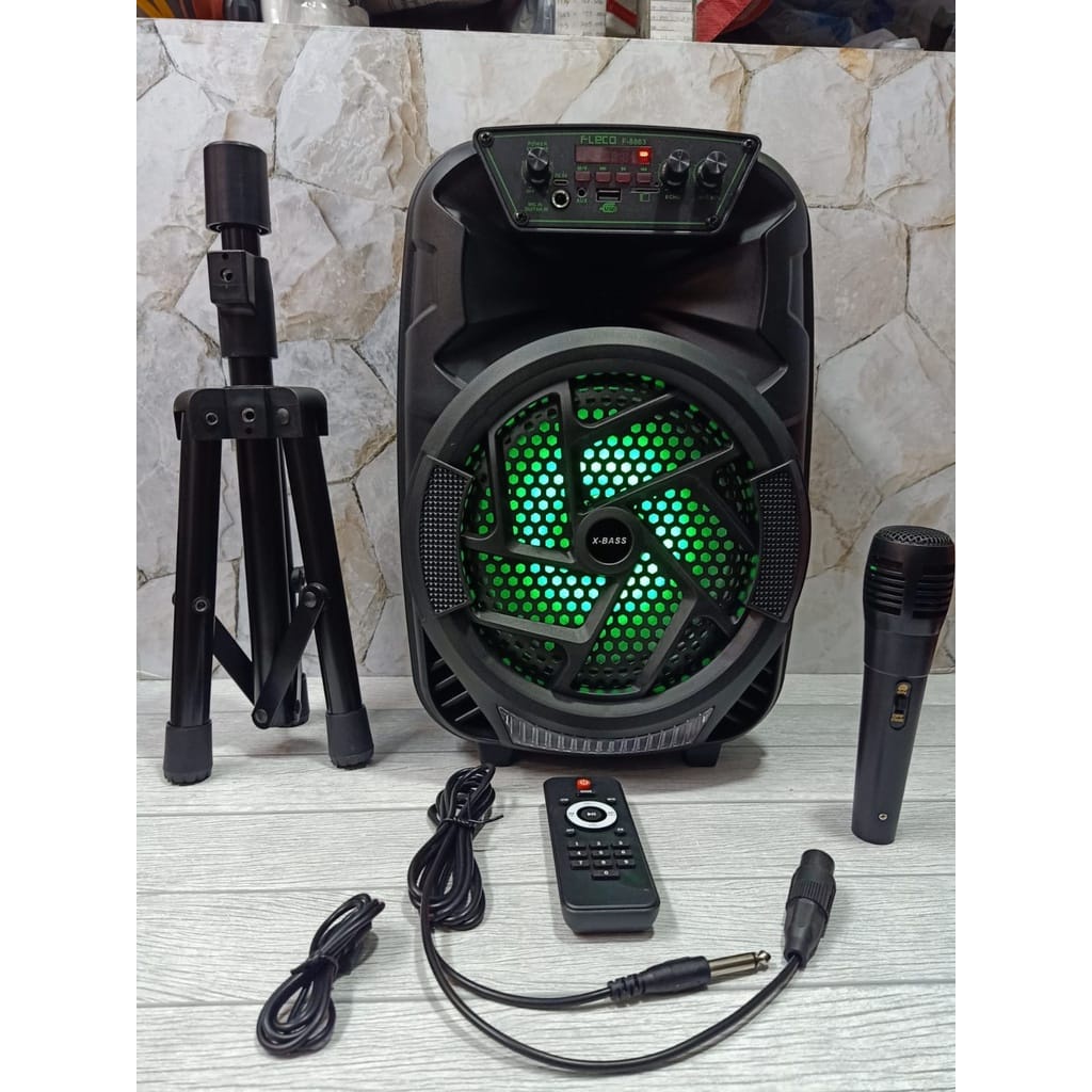 SPEAKER BLUETOOTH KARAOKE FLECO F 8863 STAND PLUS MIC &amp; REMOTE CONTROL