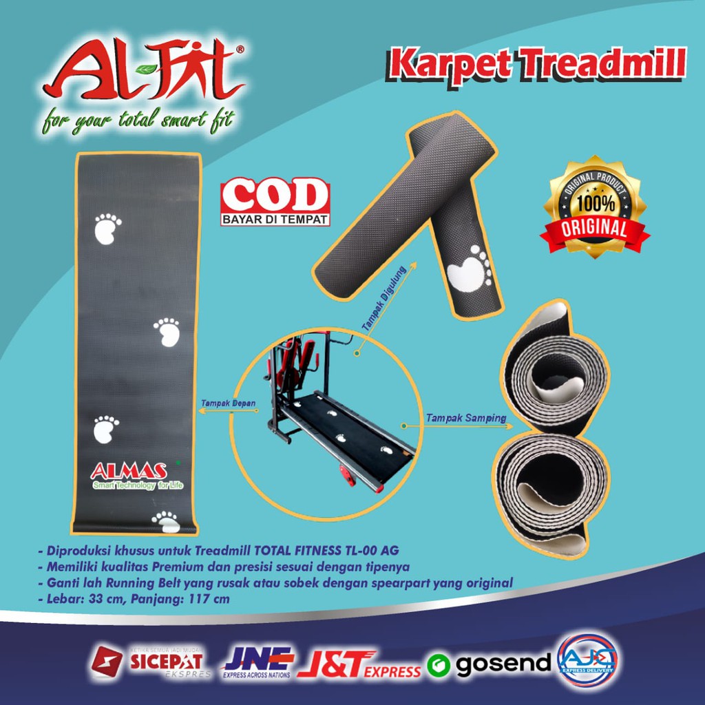 RUNNING BELT TL-004 AG TOTAL FITNESS I SPARE PART KARPET TREADMILL MANUAL TOTAL