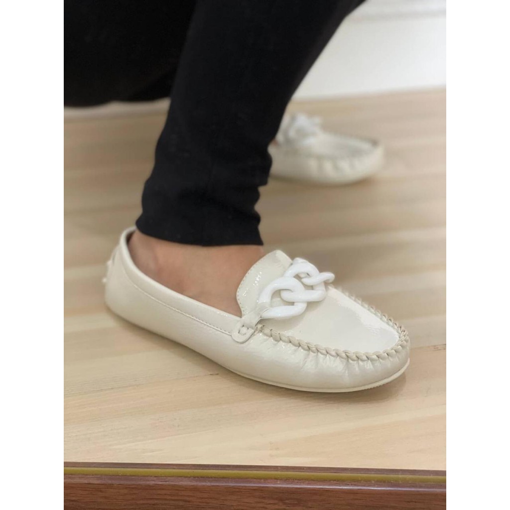 SEPATU WANITA PS046 PDR CHAIN DETAIL LOAFERS PREMIUM IMPORT