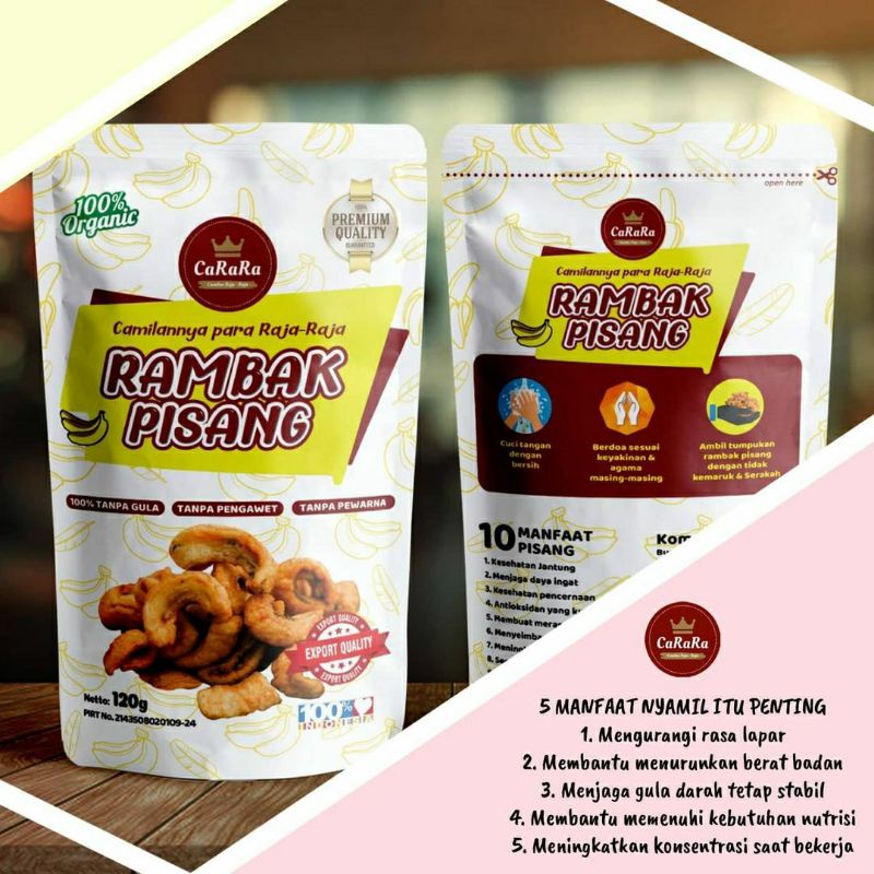 

Rambak Pisang Carara / 100% Organik / 120 Gr