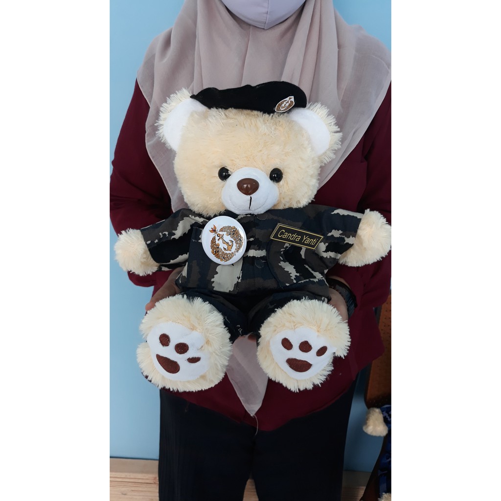 Boneka Wisuda TNI AD AU AL Kopassus Raider Army Boneka Akademi Militer Tentara Boneka Kostrad Akmil Profesi Kenaikan Jabatan Wanita Persit Upacara Souvenir Murah Cantik buat Saudara Kaka Suami Pasangan Istri Ukuran Medium Kado Hadiah Gift Rekomendasi