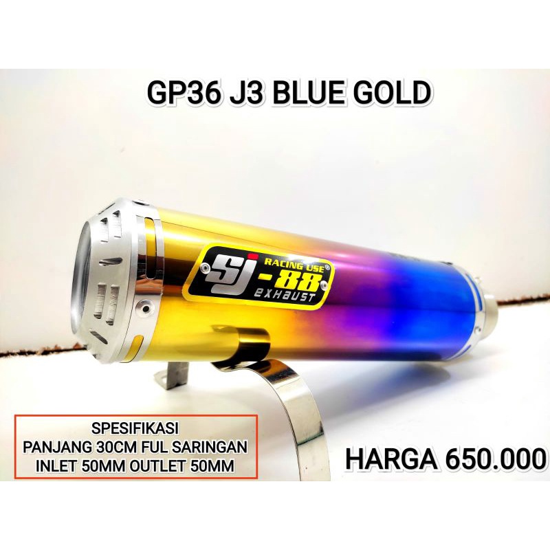 Silincer Knalpot Racing SJ88 GP36 Bluegold