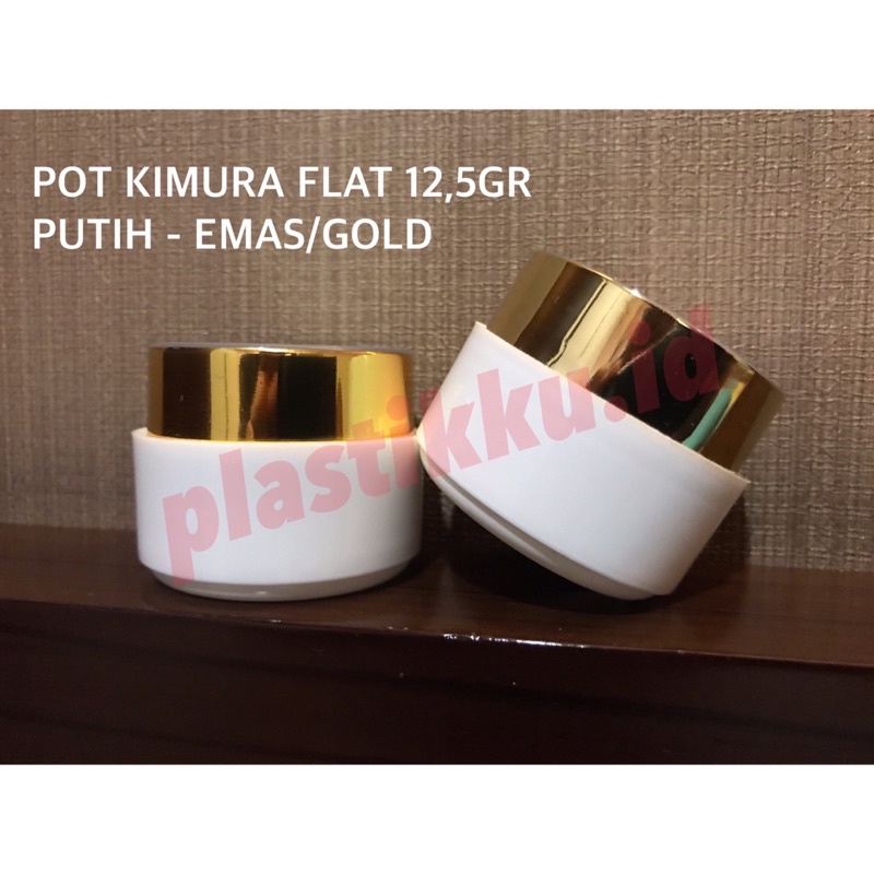 POT CREAM KIMURA FLAT 10GR / 12,5GR POT CREAM KEMASAN KOSMETIK SILVER PUTIH EMAS GOLD PUTIH