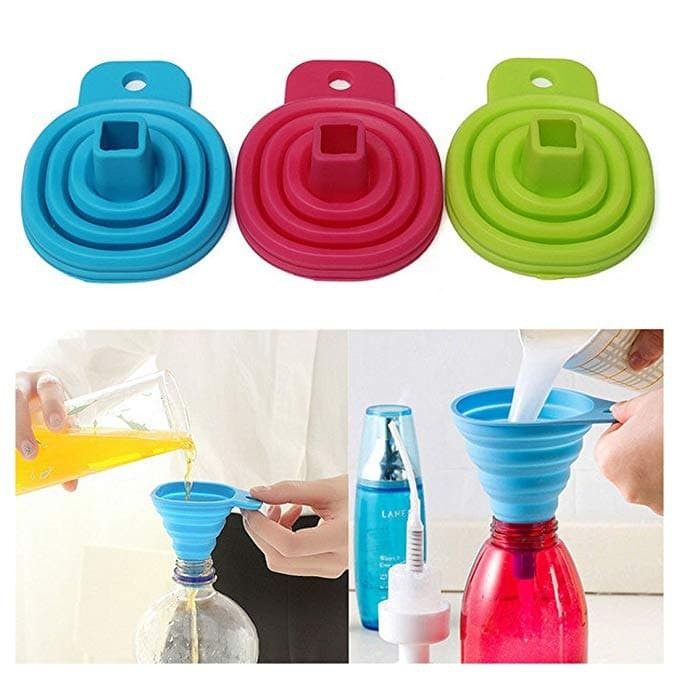 Corong Flexible Lipat Portable corong Silicone utk Minyak dan Air 8cm