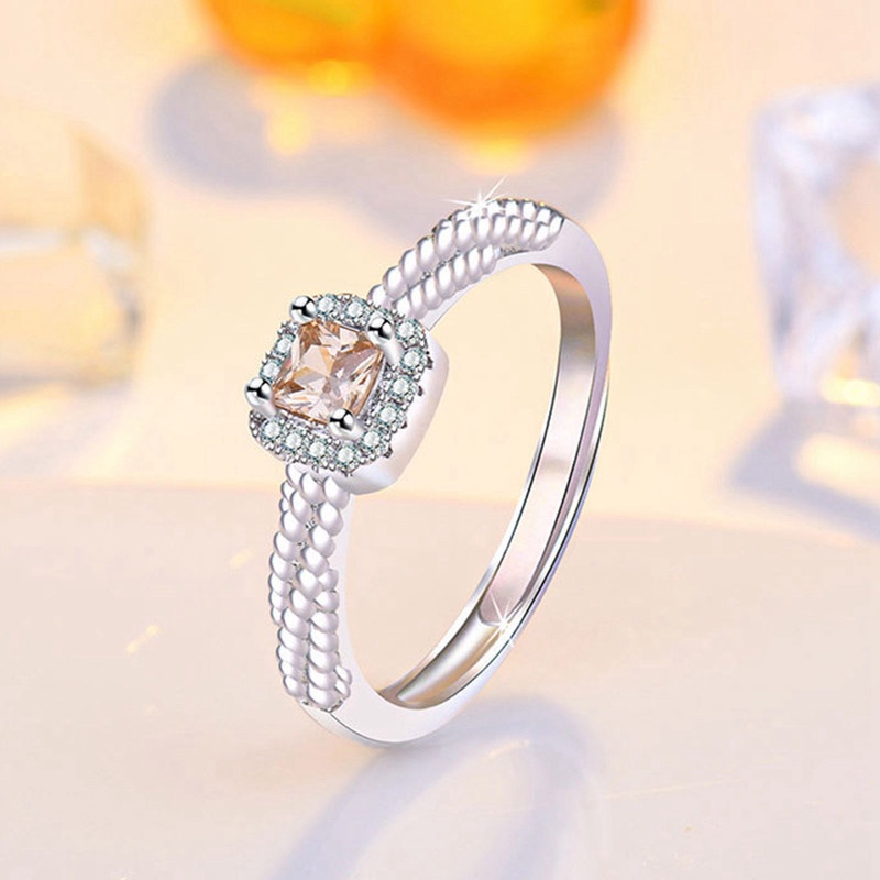 Cincin Sterling Silver 925 Dengan Berlian Imitasi Untuk Wanita