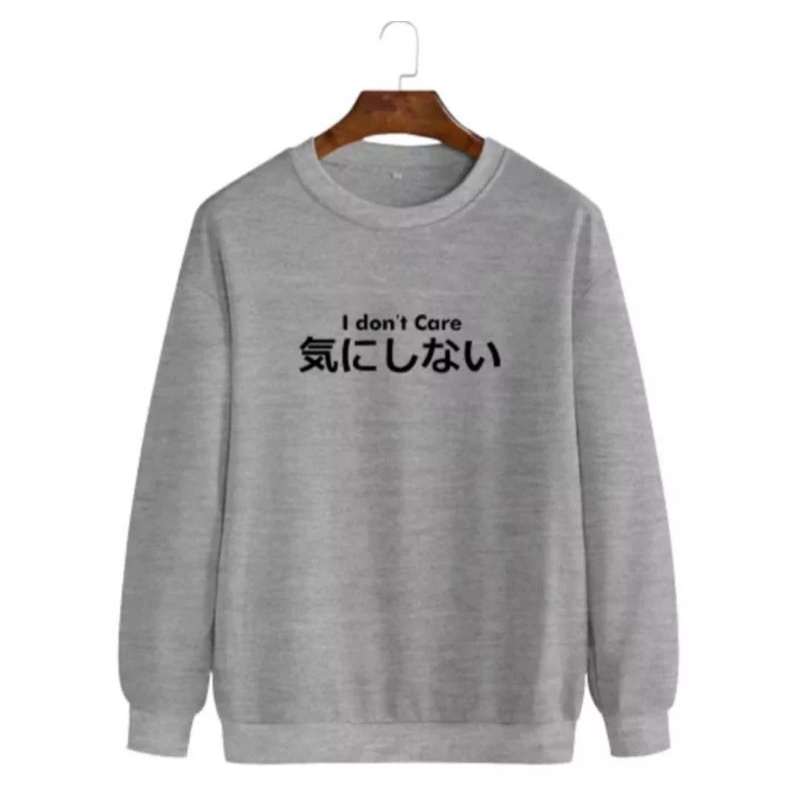 Sweater crewneck I DON'T CARE PRia wanita