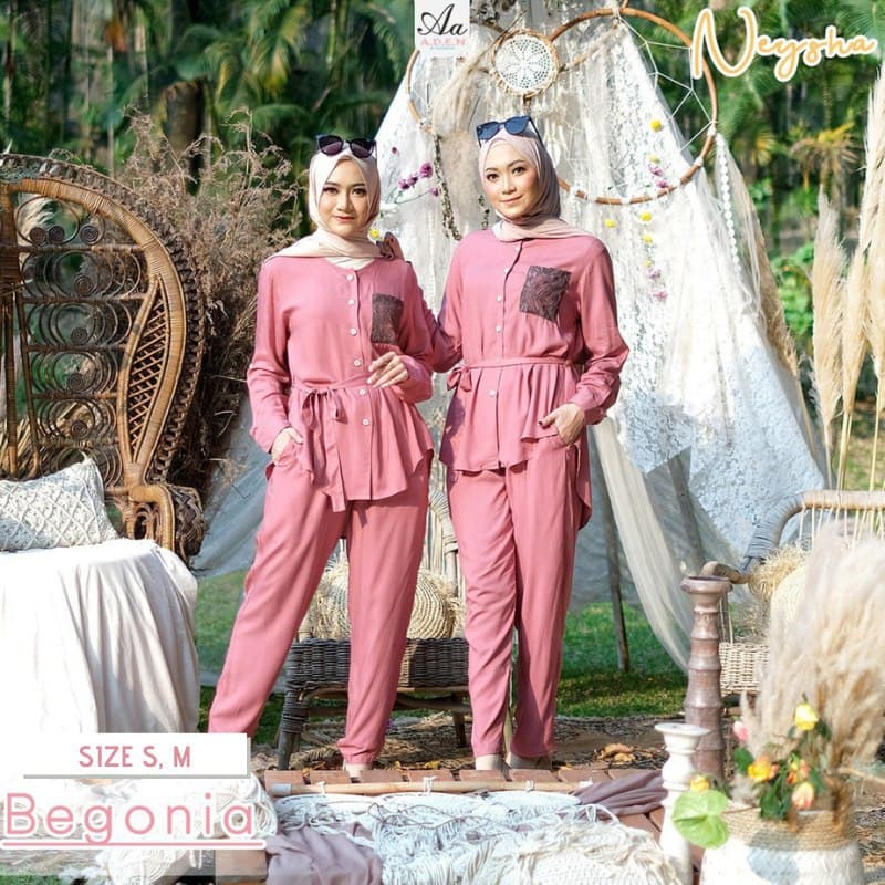 Baju Setelan Atasan dan Celana Neysha One Set Aden Hijab