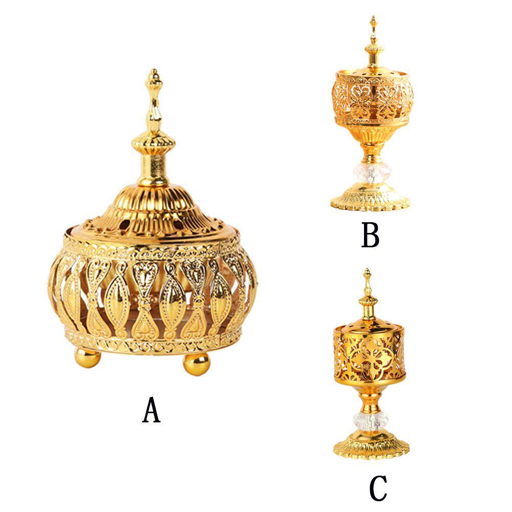 R-flower Arabian Incense Burner Gold Cendana Craft furnishing Dekorasi Kerajinan Rumah Diffuser