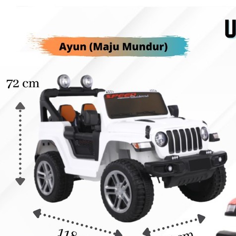 Mobil Aki Mainan Anak Remote Control Jeep Rubicon Wrangler Unikid UK809 Garansi SNI-1