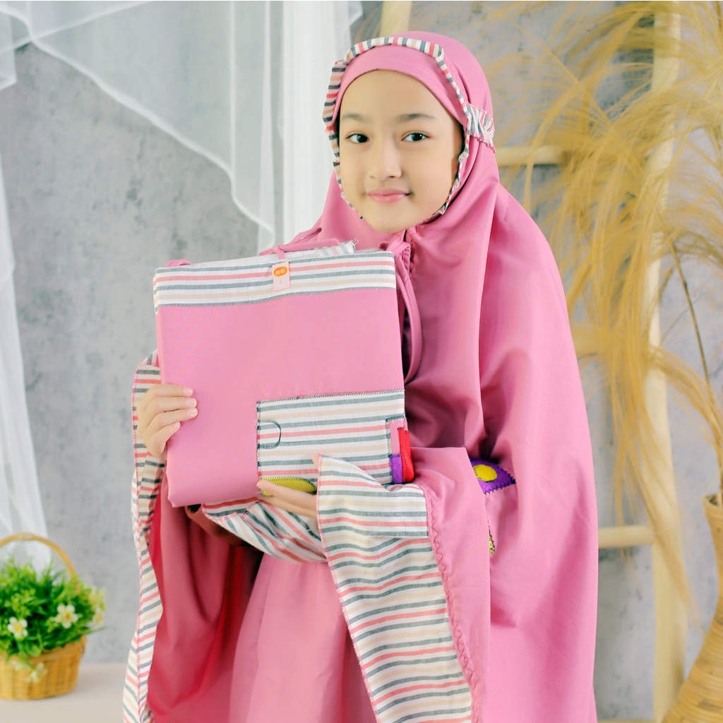 Mukena Anak Tas Sajadah Salur bahan Katun Micro Super-4