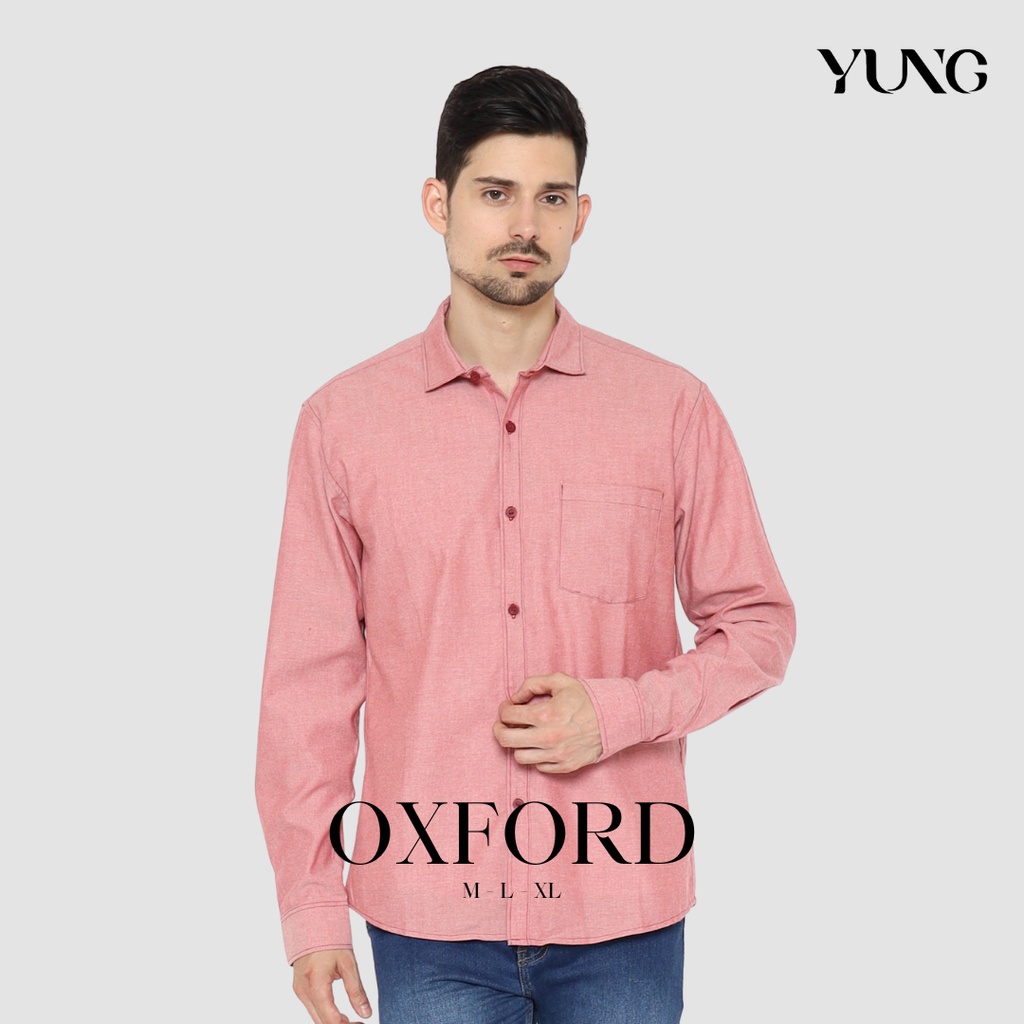 YUNG Kemeja Kerja Pria Slimfit Oxford