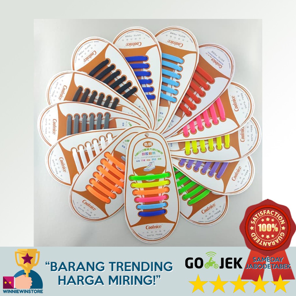 Premium Tali Sepatu Karet Anak Silicone Coolnice Premium Tali Sepatu Karet Anak Silicone Coolnice
