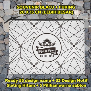 Souvenir pernikahan blacu ukuran  BESAR puring pouch 20  x  