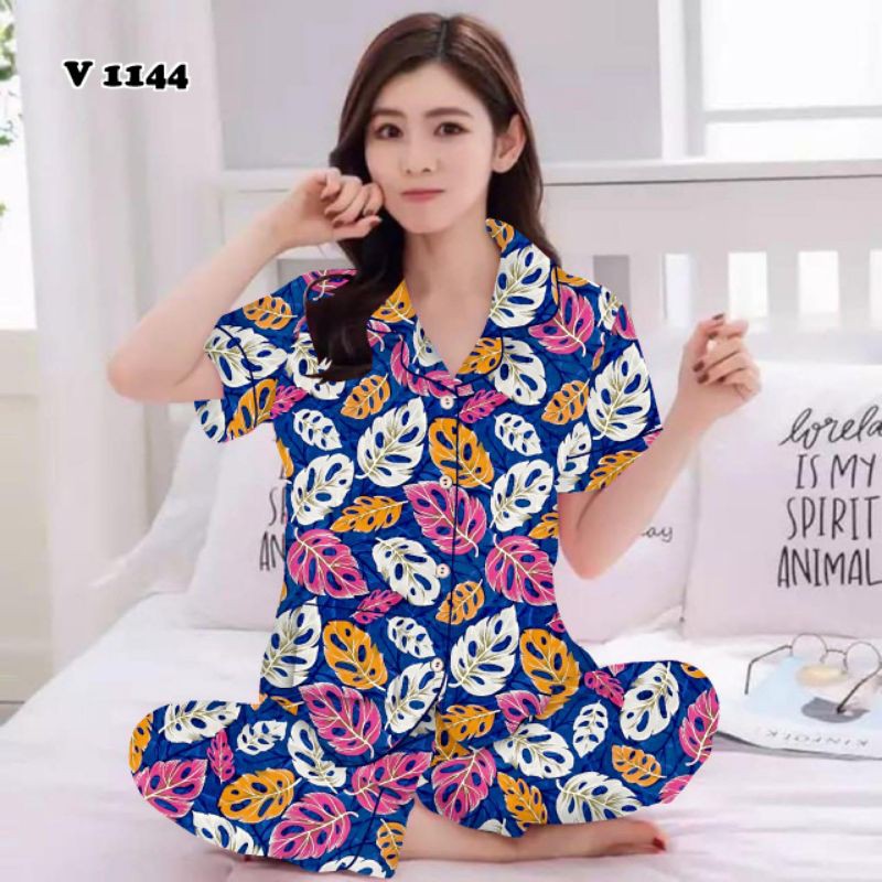 UL.Fashion BAJU TIDUR PIYAMA/PAJAMAS DEWASA [CP] MOTIF #SULTAN #JANBOL KATUN JEPANG-[Cp] Janbol Navy