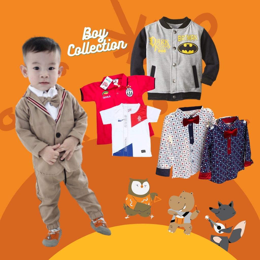 BUNDLING  Baju Setelan Atasan anak laki-laki jaket anak laki laki import