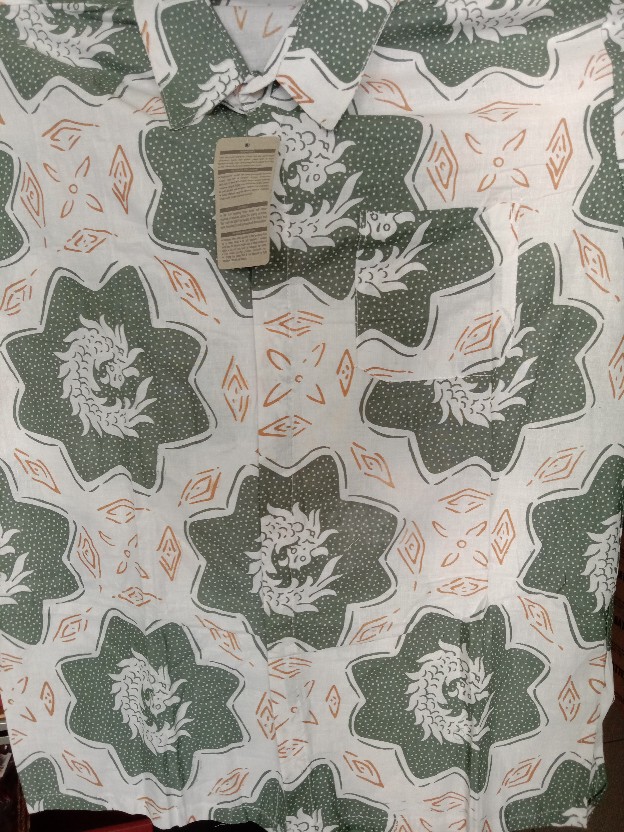 Atasan Kemeja Batik Mosa Hem Pria, Motif Mega Mendung Batik Pekalongan -hem