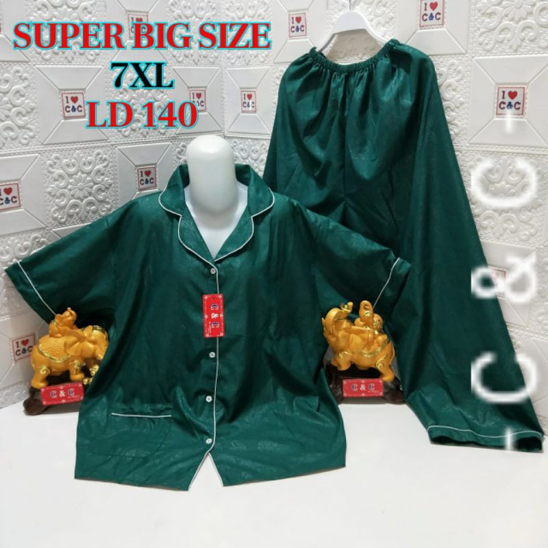 CNC - Baju Tidur/Piyama CP 7XL Hembos/Super Big Jumbo Ld140-Hijau botol