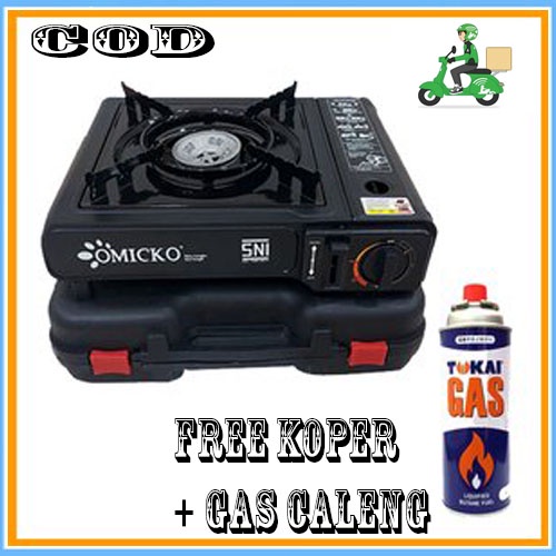 Kompor Gas Portable 2 in 1 Omicko FREE GAS KALENG + KOPER MANTAP