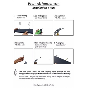 rak&amp;rak gantung furniture model 3 susun ukuran P 40&amp;30&amp;20xL10xT2 cm