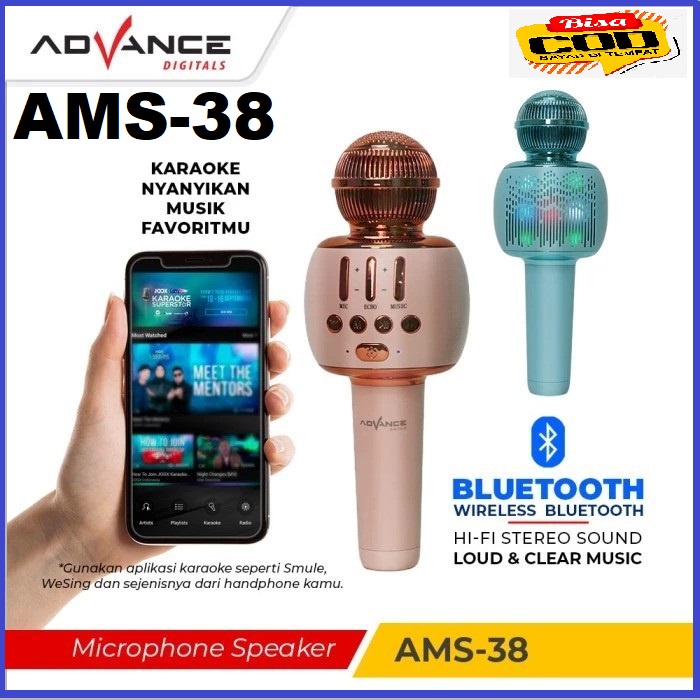 Advance Microphone/Speaker Karaoke Bluetooth AMS 38-Original