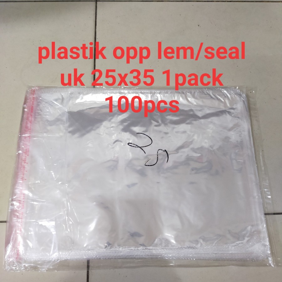 (ISI 100) OPP LEM 25X35 KEMASAN PACKING BAJU PLASTIK BENING SEAL