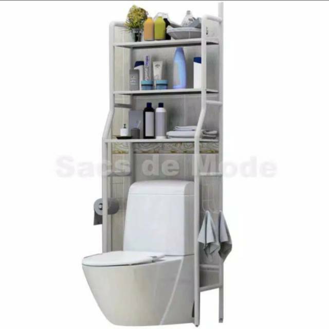 Rak Toilet Organizer WC Kamar Mandi Tissue Sabun Kloset 