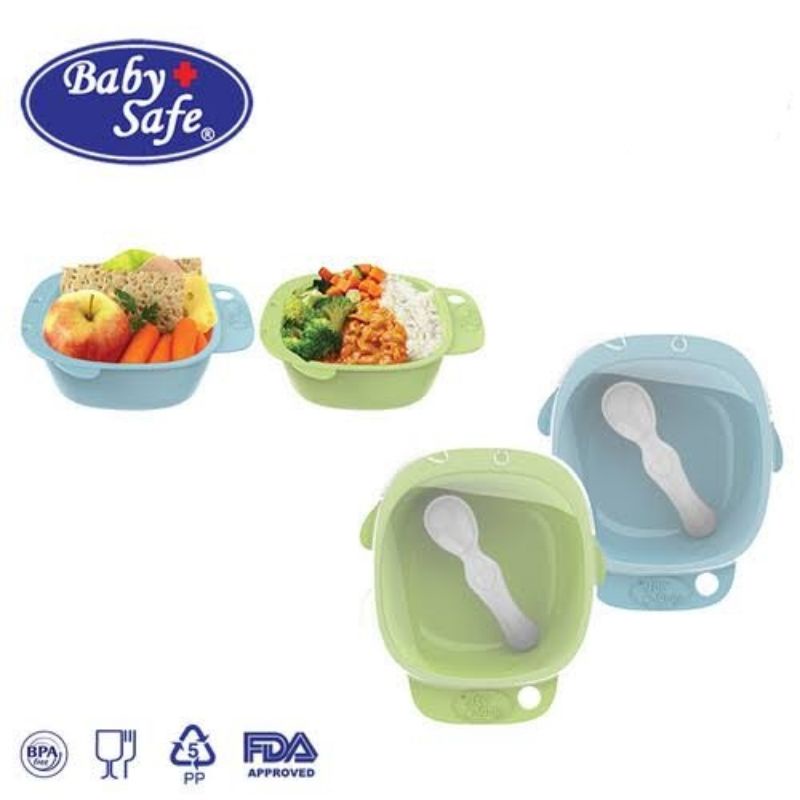 Baby Safe Meal Bowl With Transparent Lid B356 - Babysafe Mangkong Makan Mpasi Bayi Set