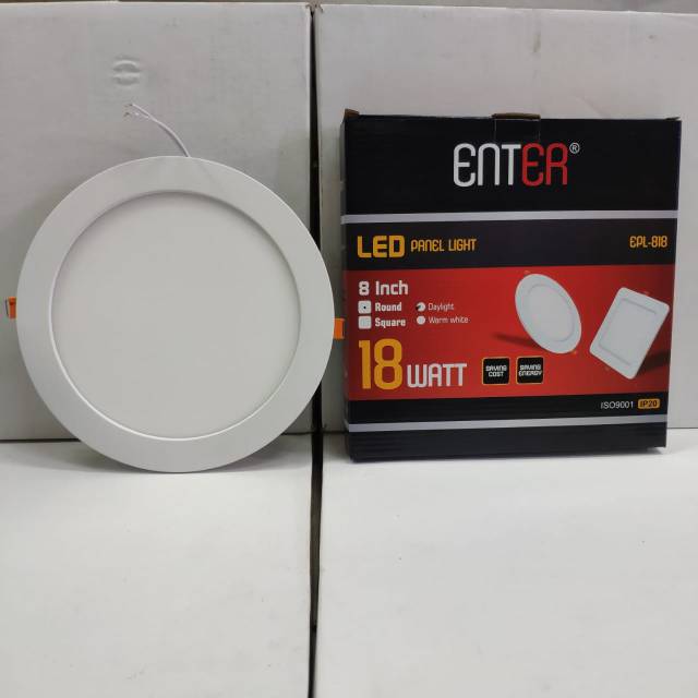 downlight led panel 18w 18 watt ib bulat CAHAYA PUTIH COOL DAYLIGHT 6500K INBOW TANAM DALAM Plafon