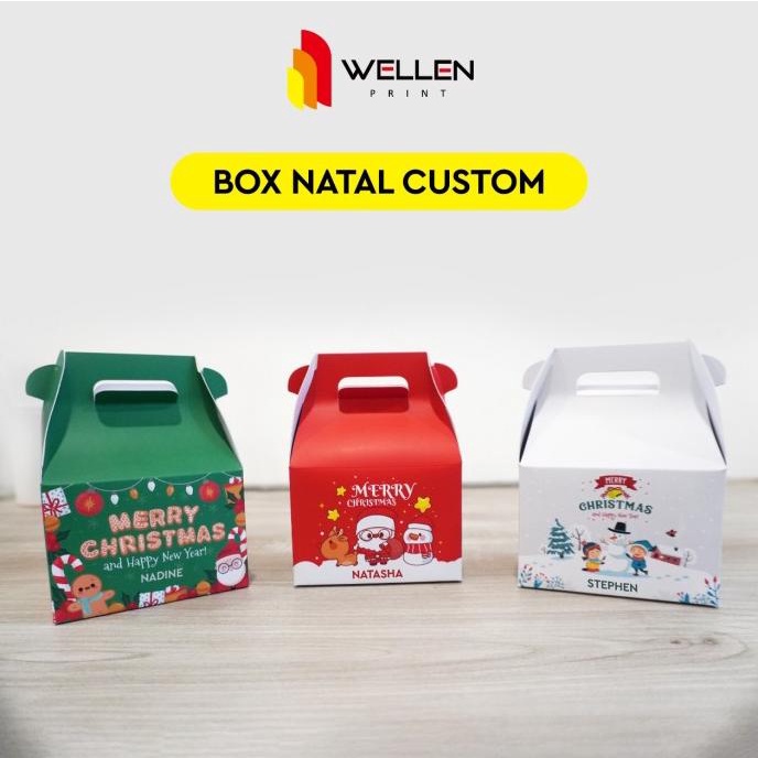 

Box Custom Motif Christmas Cetak Kotak Packaging Kemasan Hampers Natal