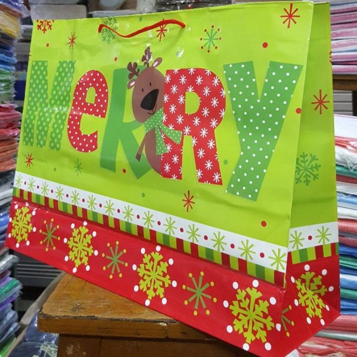

(TERLARIS) Ready Paperbag Christmas/ Tas Kertas Natal Uk Xl
