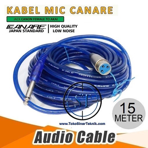 Kabel Mic Canare Cable Microphone Audio Low Noise 15 Meter Jack Xlr Canon to Akai 6.5mm Kualitas Bagus Lentur