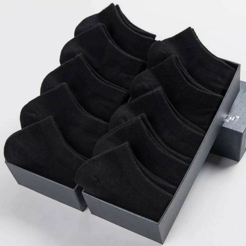 TOKO KL | (12 pasang) kaos kaki pendek mata kaki hitam polos ankle socks pria wanita dewasa unisex murah