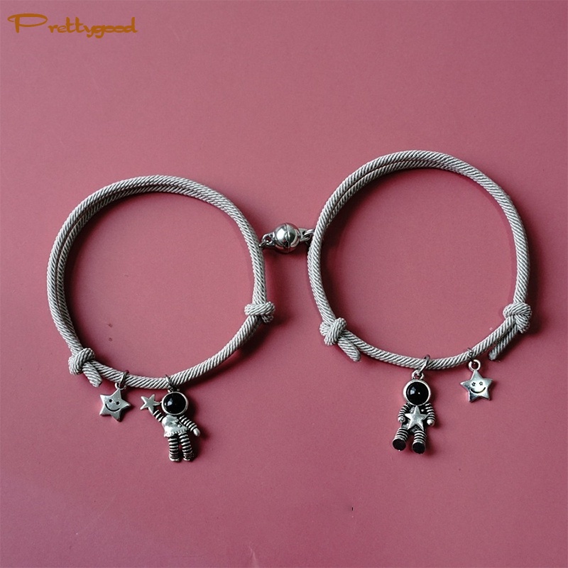 2 pcs/set lucu astronot pasangan magnet gelang hadiah ulang tahun -PD