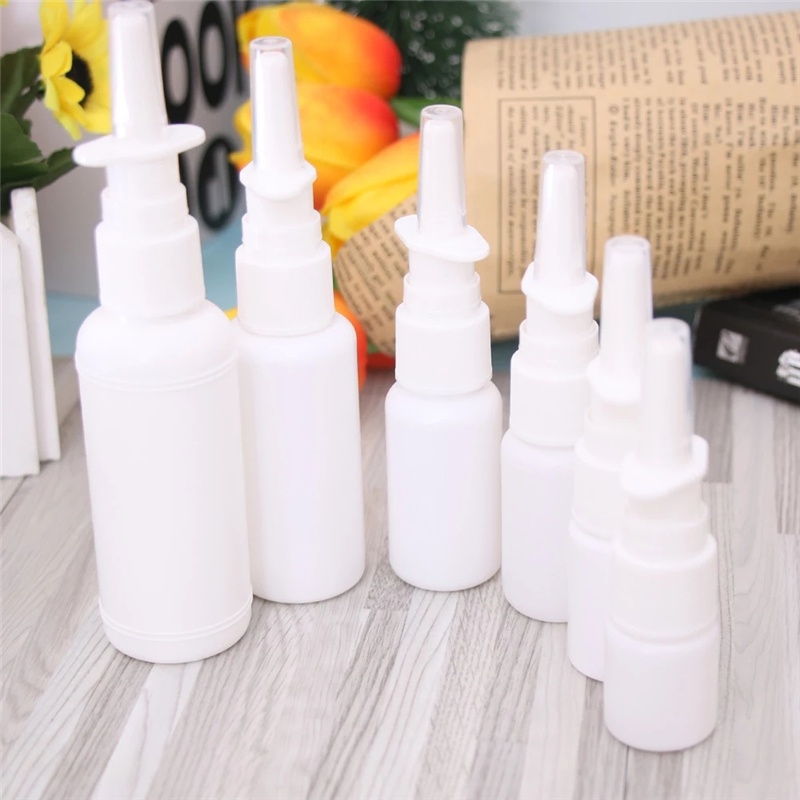 Botol Semprot Kosong Portabel Bahan Plastik Warna Putih Ukuran 10ml / 15ml / 20ml / 30ml / 50ml Untuk Travel