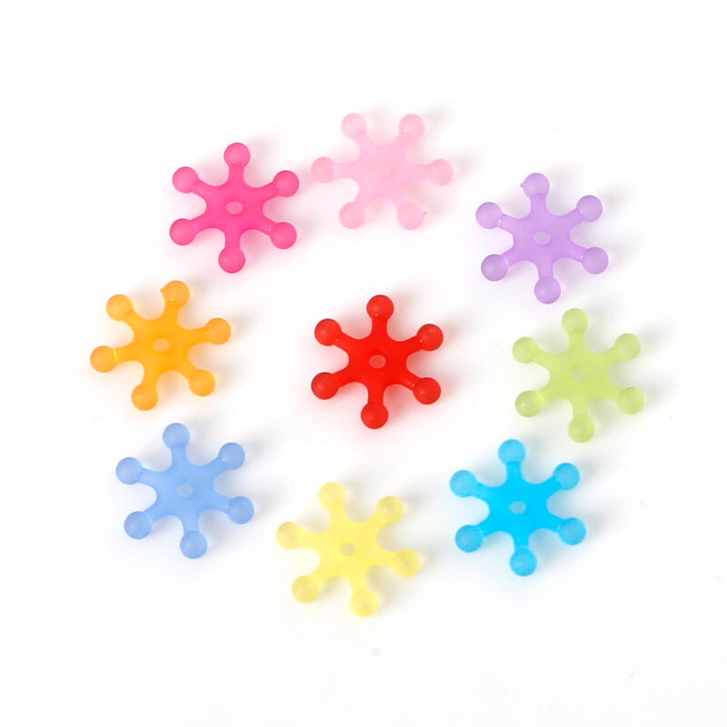 20-400 PCS High Quality Wholesale Fashion Mixed Flower/Leaf Frosted Acrylic Spacer Beads Caps For DIY Fashion Jewelry Necklace Bracelet