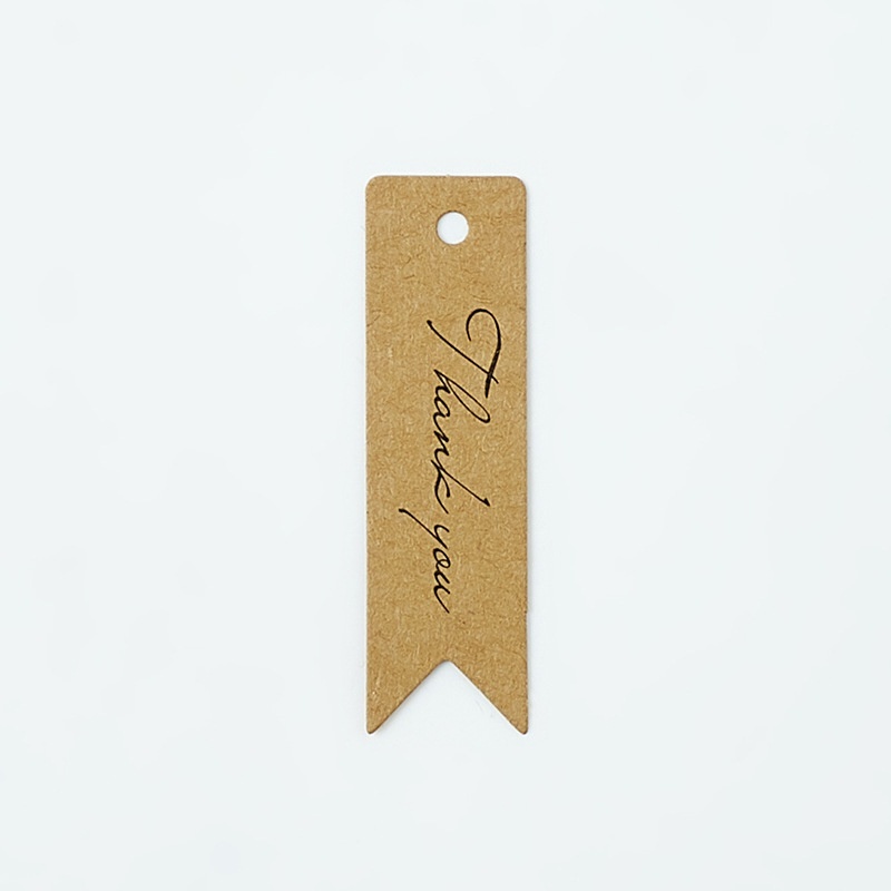 100pcs/lot Thank You Letter Swallowtail Shape Kraft Paper Hanging Tag DIY Gift Packaging Label