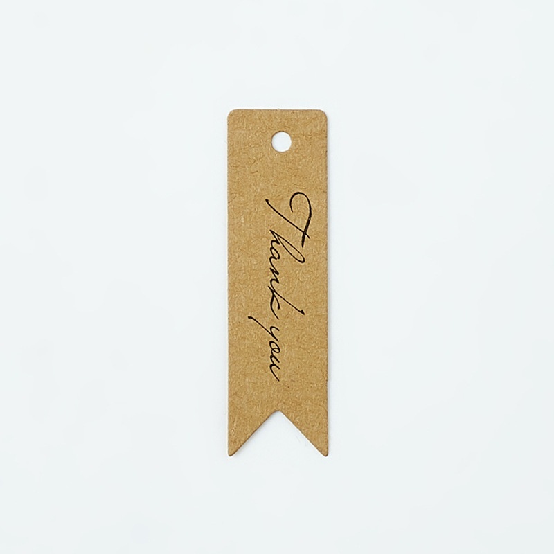 100pcs/lot Thank You Letter Swallowtail Shape Kraft Paper Hanging Tag DIY Gift Packaging Label